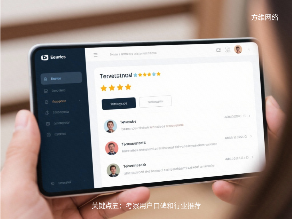 关键点五：考察用户口碑和行业推荐