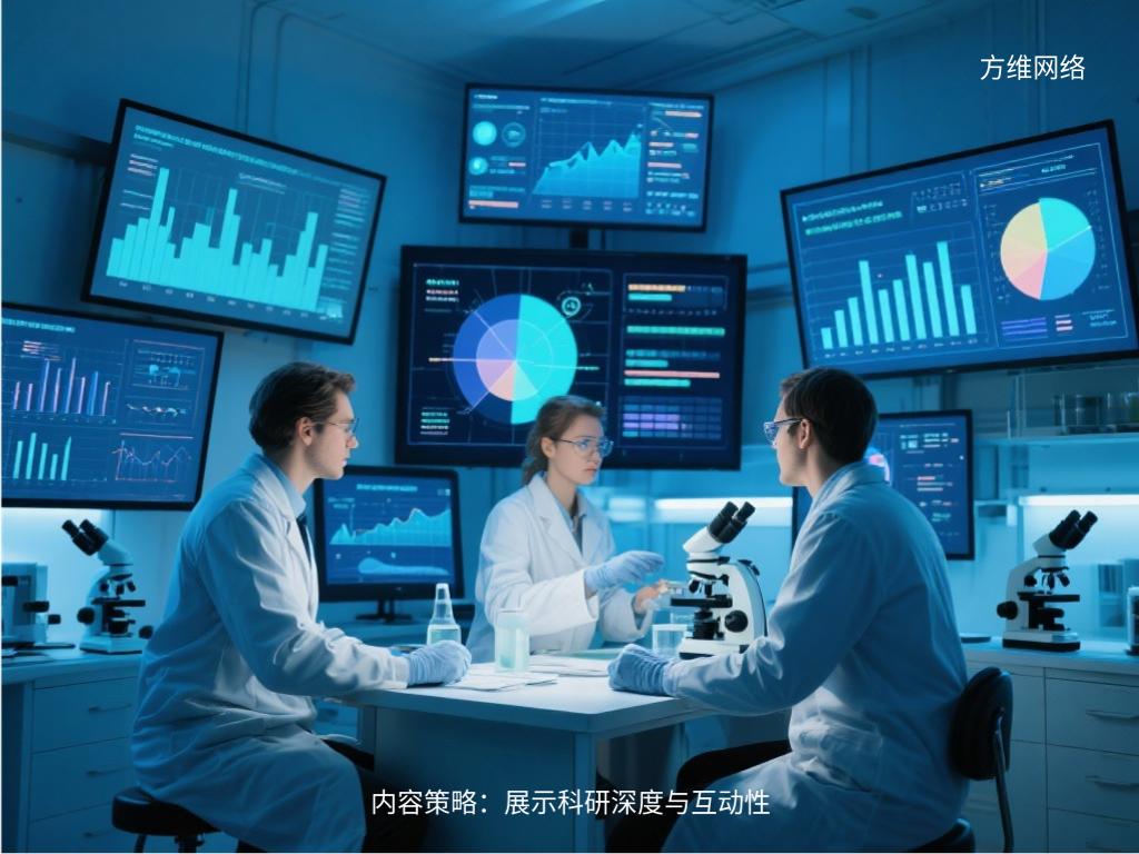 内容策略：展示科研深度与互动性
